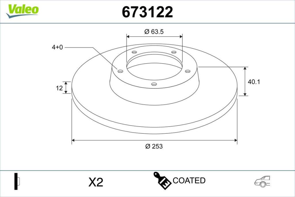Disques de frein VALEO 673122